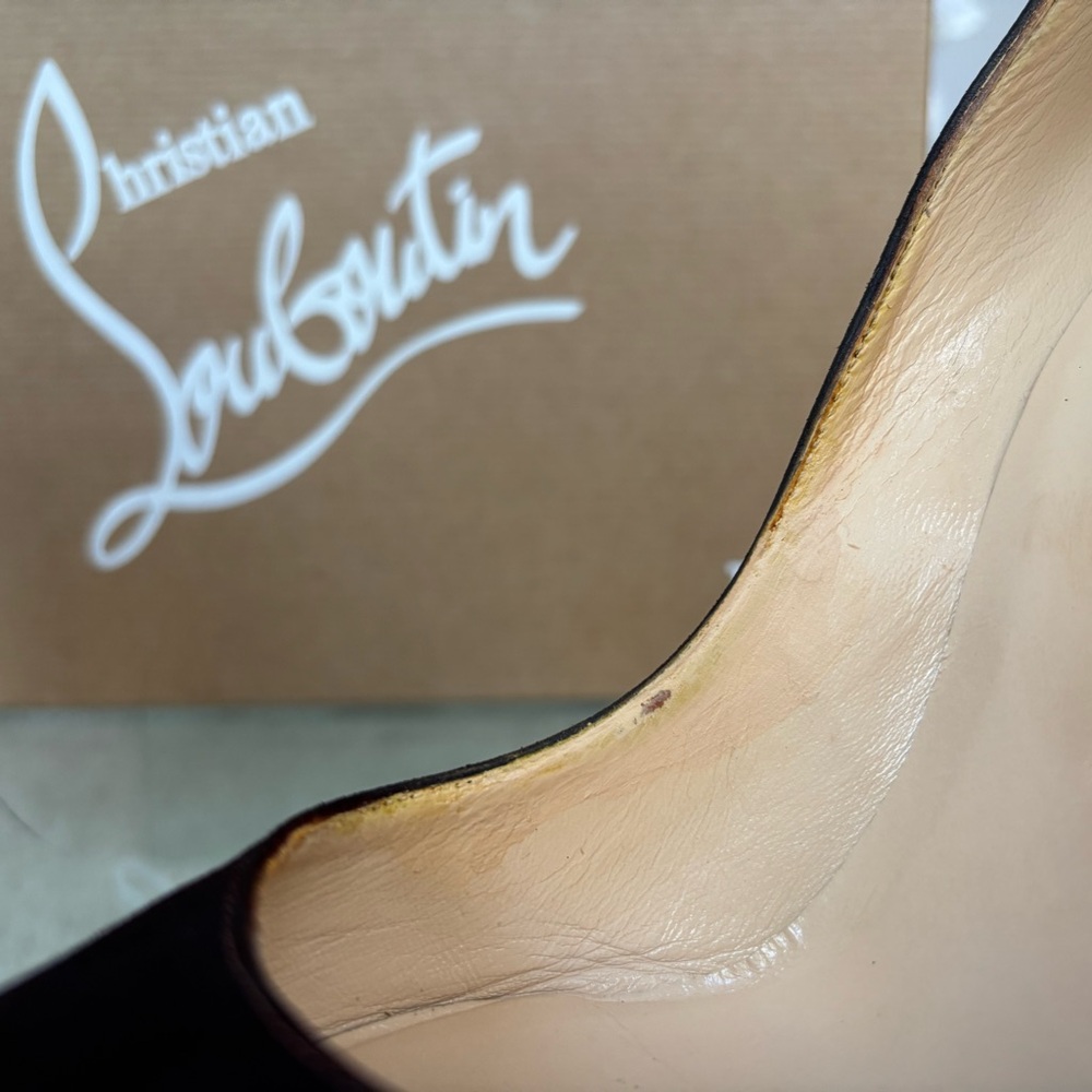 Authentic Christian Louboutin Pigalle Follies Women Brown Suede Stiletto Heels - Picture 13 of 16